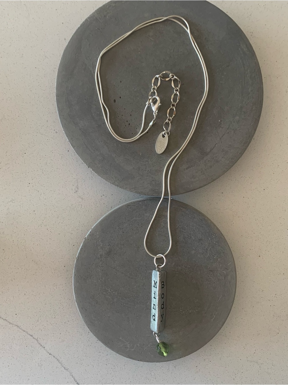 Alise Sheehan Sterling Necklace With 3 Sided Pendant “Body, Mind, Spirit”